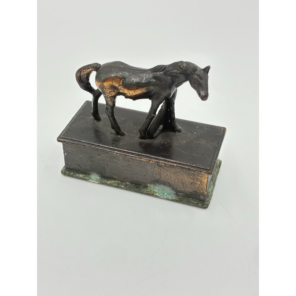 VTG Metal HORSE Pencil Sharpener Bronze Brass Copper 1960s Equine Stallion Stud